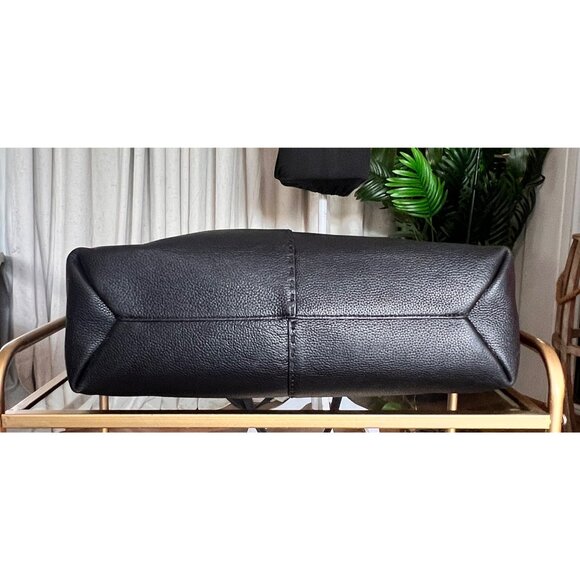 AUTHENTIC TORY BURCH BLACK LEATHER MCGRAW SHOULDER BAG - Picture 6 of 10